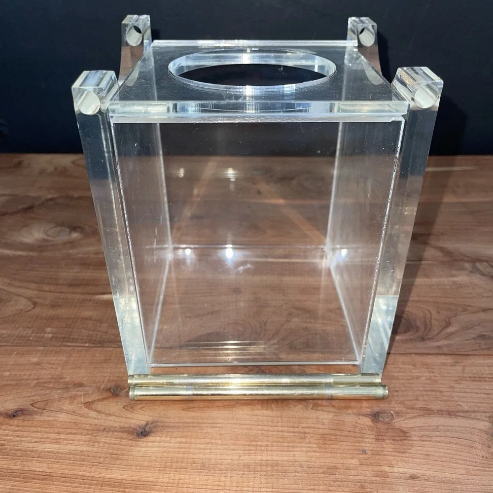 VTG Luxury Heavy Lucite Tissue Box Cover – Thick Clear Acrylic Cube Modern